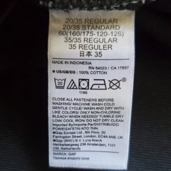 GAP High Rise Wide-Leg Black Wash Raw Hem Jeans Plus Size 35/20 - Picture 9 of 9